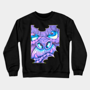 Purple Gorilla Face Crewneck Sweatshirt